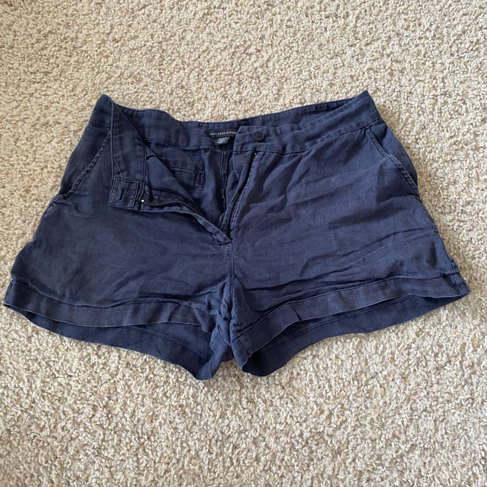 Saks Fifth Avenue women’s Blue Linen Shorts S